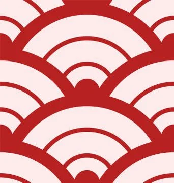 Red Seamless Japanese pattern that represents the Qinghai wave Stock Illustration