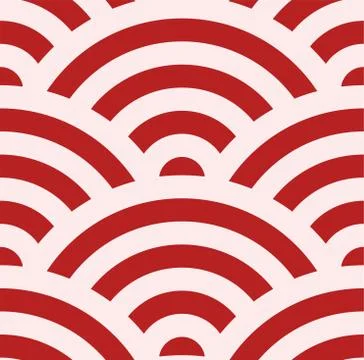Red Seamless Japanese pattern that represents the Qinghai wave Stock Illustration