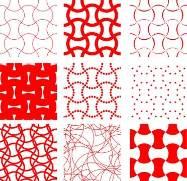 Red seamless Japanese pattern showing the connection of weights Stock Illustration