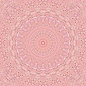 Red seamless kaleidoscope pattern background design - abstract vector wallpaper Stock Illustration