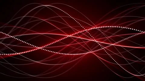 Red seamless loop screensaver with abstract structure made of dotted curves Stock Footage 271235366