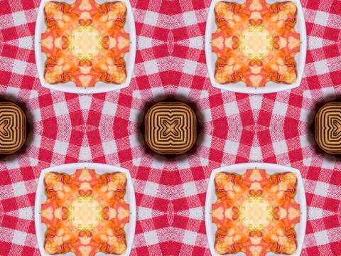 Red seamless mandala design Illustration