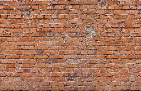 Red seamless (only horizontal) bricks Stock Photos