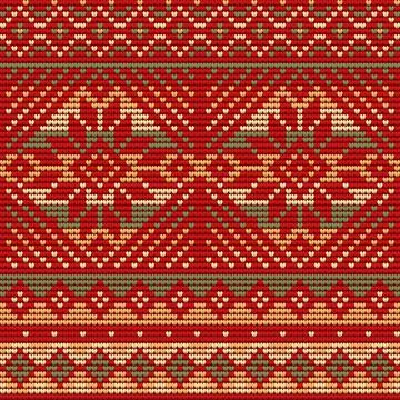 Red Seamless Pattern of Christmas Stars Stock Illustration