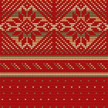 Red Seamless Pattern of Christmas Ugly Sweater Stock Illustration