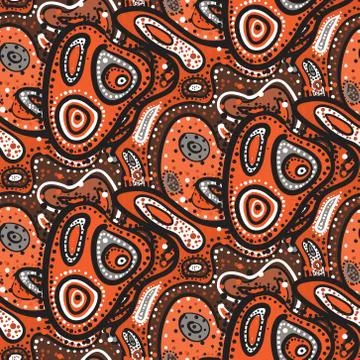 Red seamless pattern of small spots, dots and paisley in Turkish style Stock Illustration