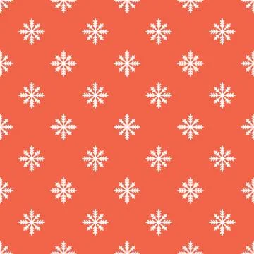Red seamless pattern with snowflakes Stock Illustration