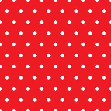 Red seamless polka dot pattern background Stock Illustration