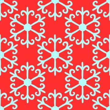 Red seamless snowflake pattern Stock Illustration