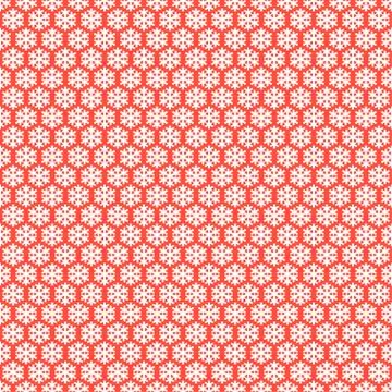 Red seamless snowflakes pattern. Vector snow background. Christmas illustration Stock Illustration