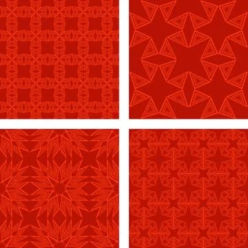 Red seamless triangle pattern background set Stock Illustration