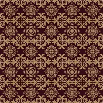 Red Seamless wallpaper pattern, vector. Illustrazione stock