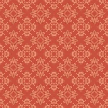 Red seamless wallpaper pattern vector. Stock Illustration