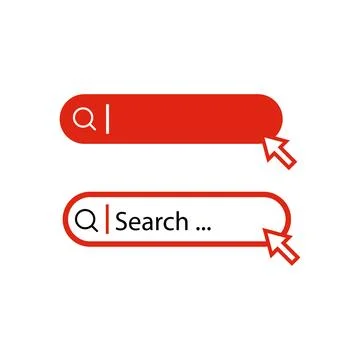 Red search box. Red search bar. Vector. Stock Illustration