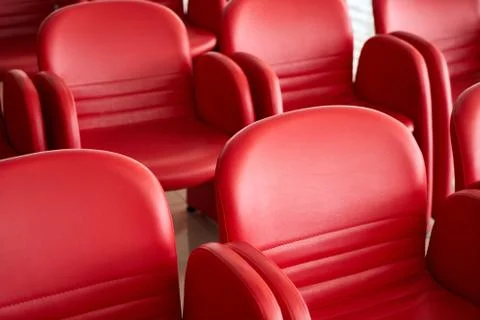Red seats background Stock Photos