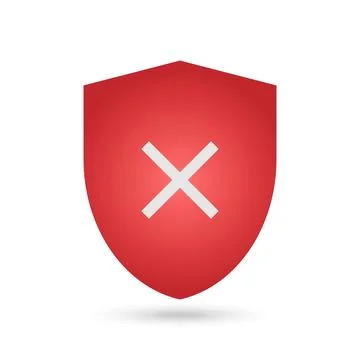 Red Secure Hosting Icon. Flat Design, Vector Illustration. Stock Illustration