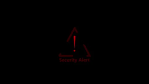 Red Security Alert Warning Symbol Exclamation Mark Danger Notification Syst.. Stock Footage 340123640