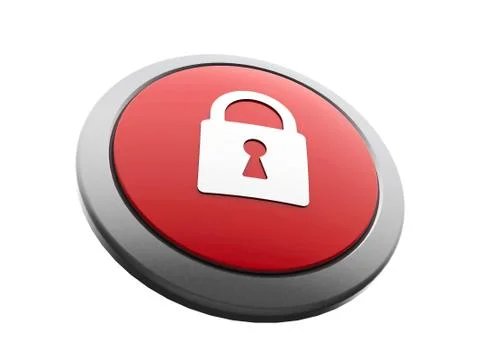 Red security icon isometry Illustrazione stock