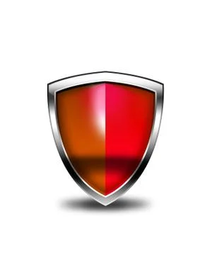 Red security shield Stock Photos
