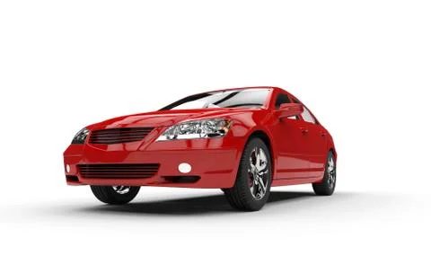 Red Sedan Stock Illustration