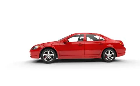 Red Sedan Right Side View Illustrazione stock