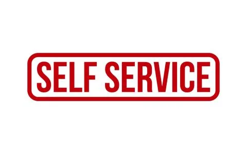 Red Self Service Rubber Stamp Seal Vector Stock Illustration