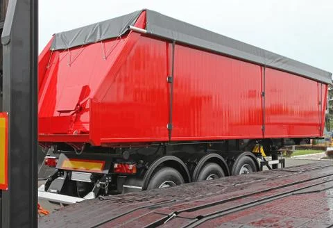 Red Semi Trailer Stock Photos