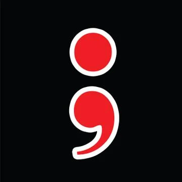 Red semicolon vector - greek question mark symbol Stock Illustration
