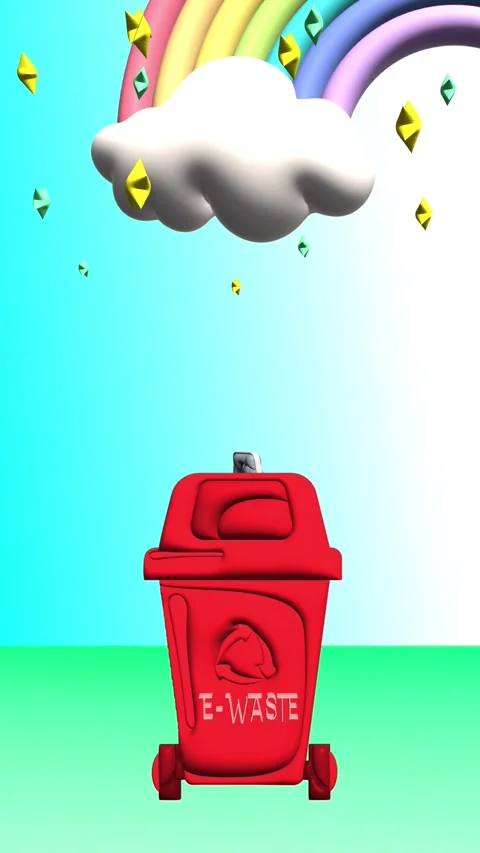 Red separate recycling waste bin 3d animation world environment day ,earth day Stock Footage 306655957
