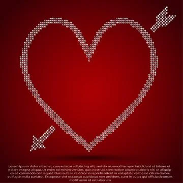 Red sequin background. I love you. Valentines Day. Stock Illustration