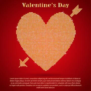 Red sequin background. I love you. Valentines Day. Stock Illustration