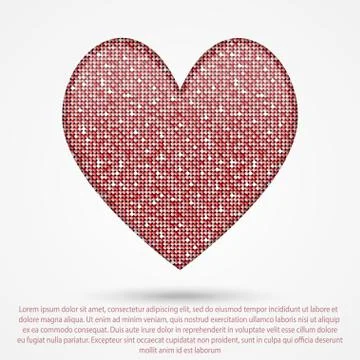 Red sequin background. I love you. Valentines Day. Stock Illustration