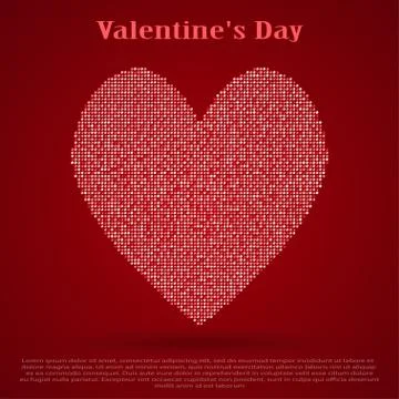 Red sequin background. I love you. Valentines Day. Stock Illustration