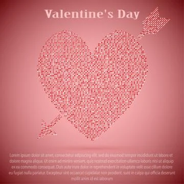 Red sequin background. I love you. Valentines Day. Stock Illustration