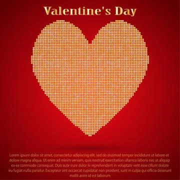 Red sequin background. I love you. Valentines Day. Stock Illustration