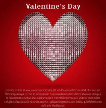 Red sequin background. I love you. Valentines Day. Stock Illustration