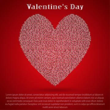 Red sequin background. I love you. Valentines Day. Stock Illustration