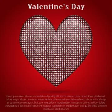 Red sequin background. I love you. Valentines Day. Stock Illustration