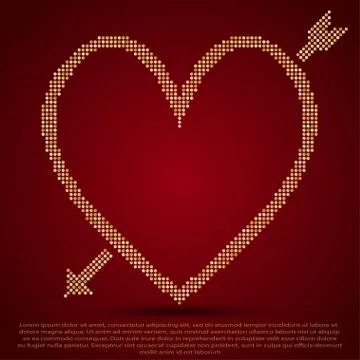 Red sequin background. I love you. Valentines Day. Stock Illustration