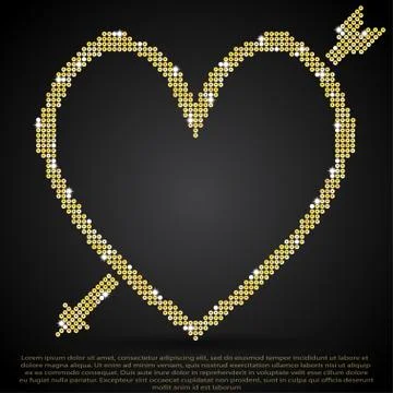 Red sequin background. I love you. Valentines Day. Stock Illustration