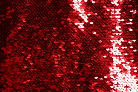 Red sequin background. Stock Photos
