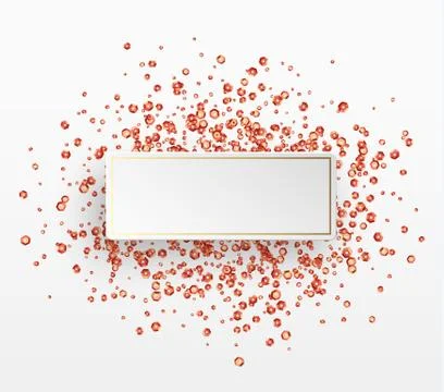 Red sequins background. Paper white bubble for text Stock Illustration