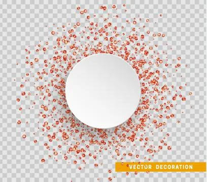 Red sequins background. Paper white bubble for text Stock Illustration
