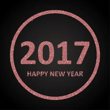 Red Sequins New 2017 Year. Star. Circle. Stock Illustration