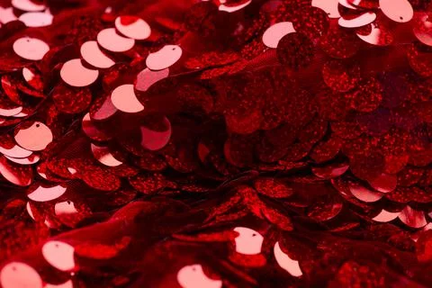 Red sequins pattern. Sparkling sequins background. Red sequin fabric. rectang Foto stock