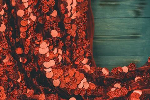 Red sequins textile background. glitter fabric. red background fabric shiny a Stock Photos