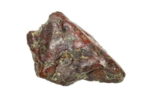 Red serpentinite stone on white background Photos
