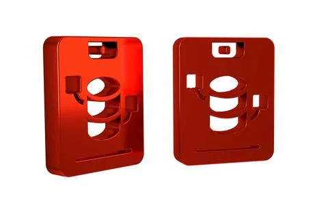 Red Server, Data, Web Hosting icon isolated on transparent background. Illustrazione stock