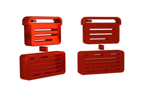 Red Server, Data, Web Hosting icon isolated on transparent background. Stock Illustration