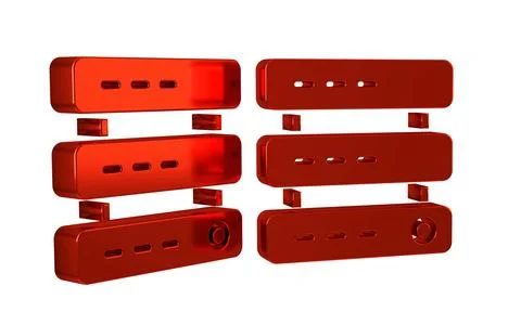 Red Server, Data, Web Hosting icon isolated on transparent background. Illustrazione stock